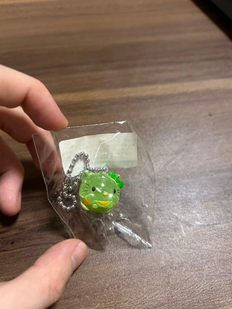 緑色キティ ストラップ チェーン付き