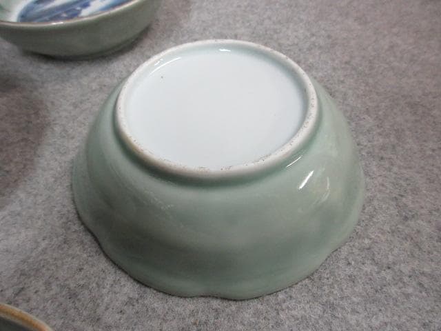 古伊万里青磁栗図なます皿10枚 [B24844]