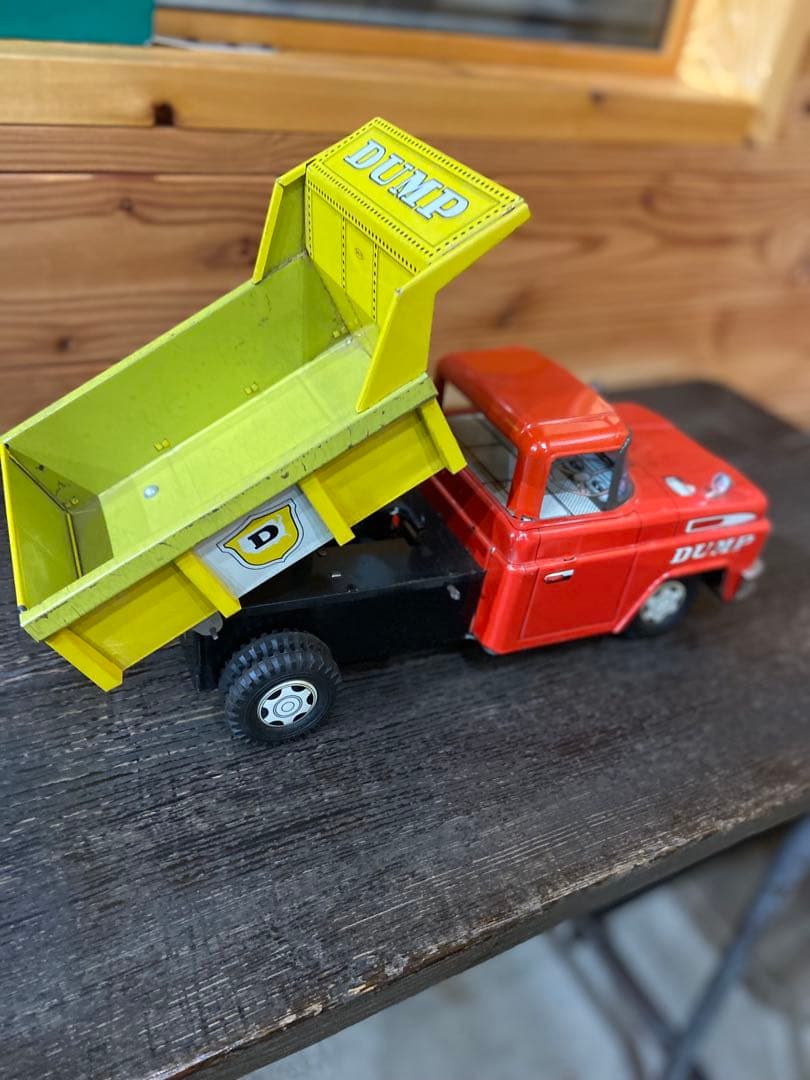 ブリキ玩具箱付き　DAITO フリクションダンプ　ボンネットトラック　昭和レトロ