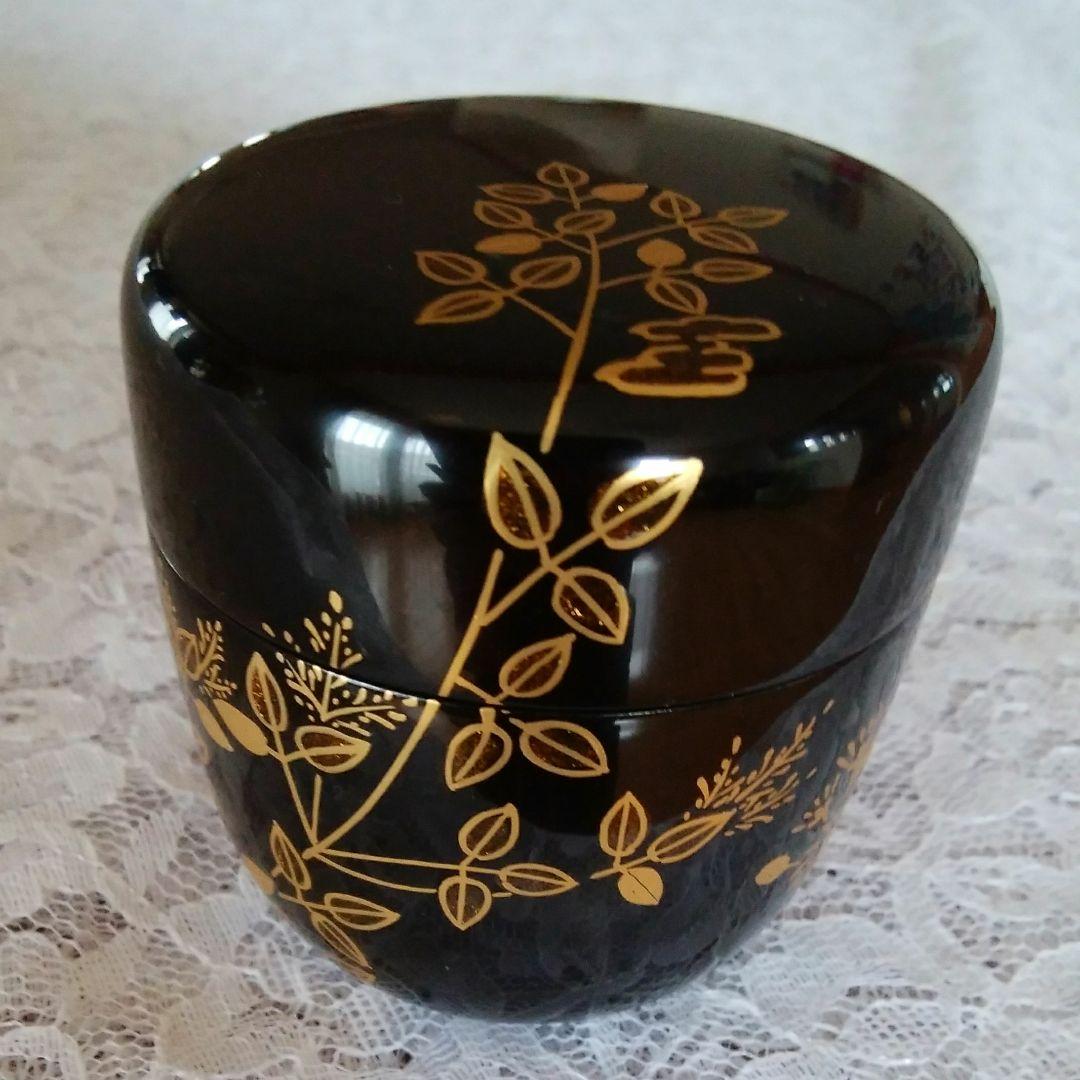 未使用品 金蒔絵　春路　棗　茶入　本漆器　茶道　美術品