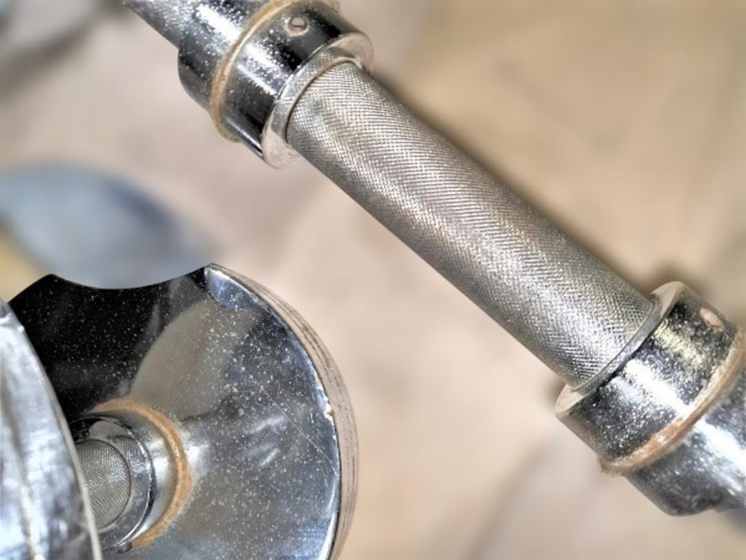 [手渡し限定]　重量固定式　クローム・ダンベル 17.5kg(ペア) 　中古品