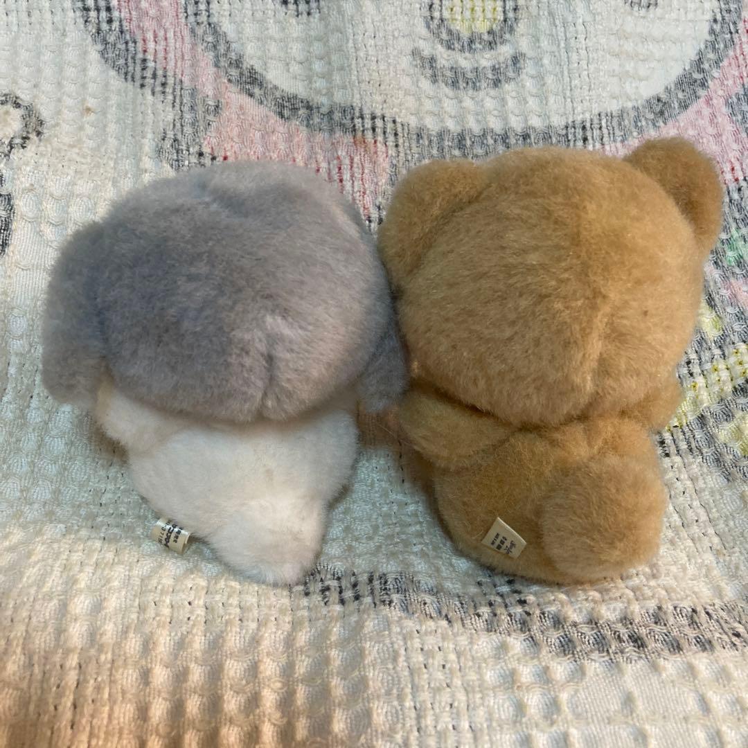 レトロ　サンアロー　ちいさな犬＆熊　ぬいぐるみ　中古品　日本製