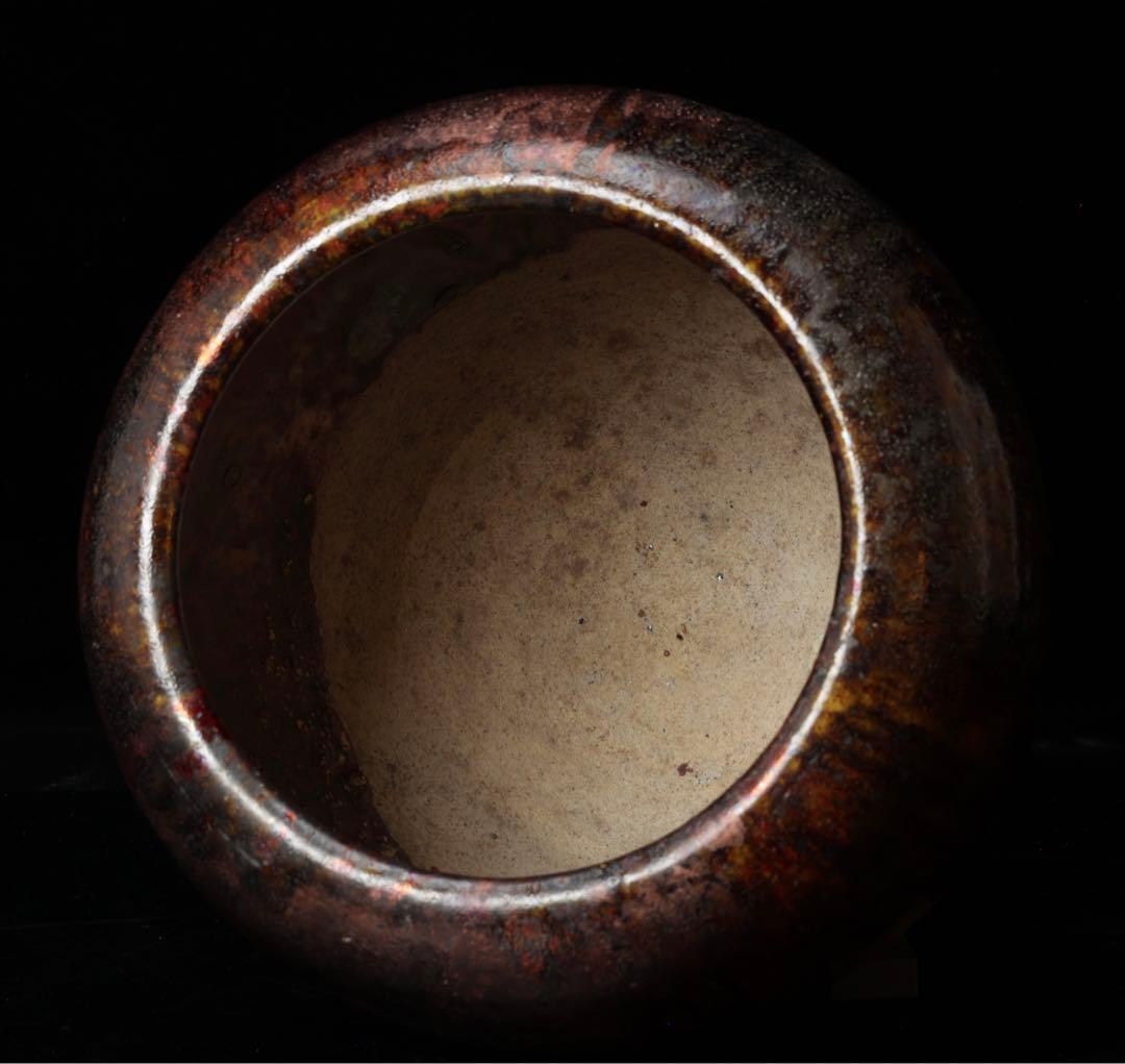 楽吉左衛門 楽焼 火鉢 手焙 高さ23㎝ 共箱付 茶道具 時代物 古美術 骨董品