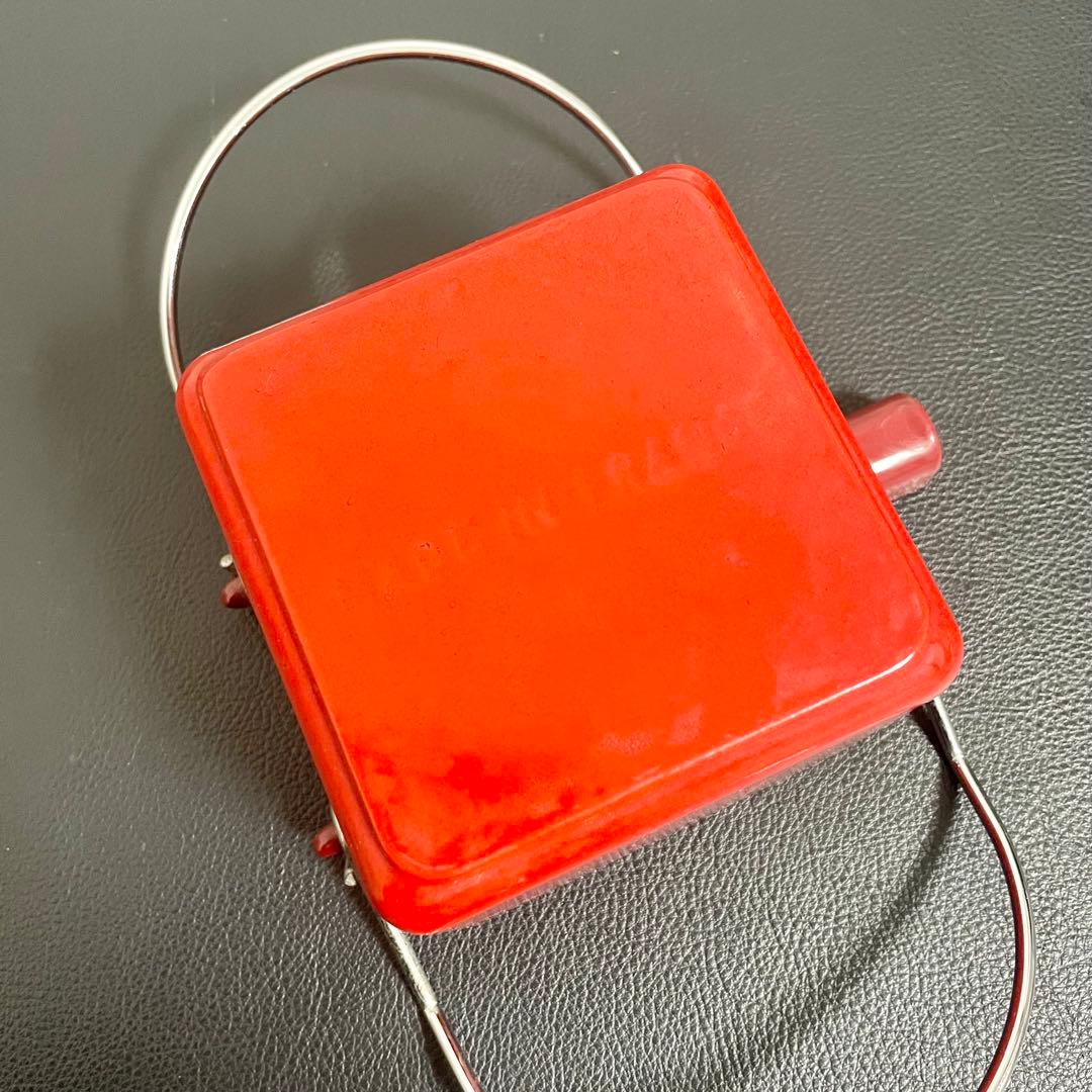 【レア廃盤品】staub ストウブ スクエアティーポット 赤色 専用台座付き