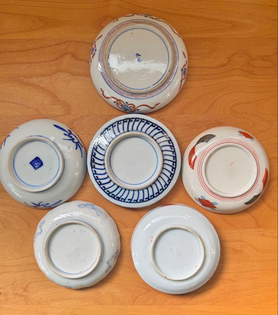 豆皿 小皿 取皿 4寸 九谷 伊万里 赤絵 色絵 金彩アンティーク 骨董食器