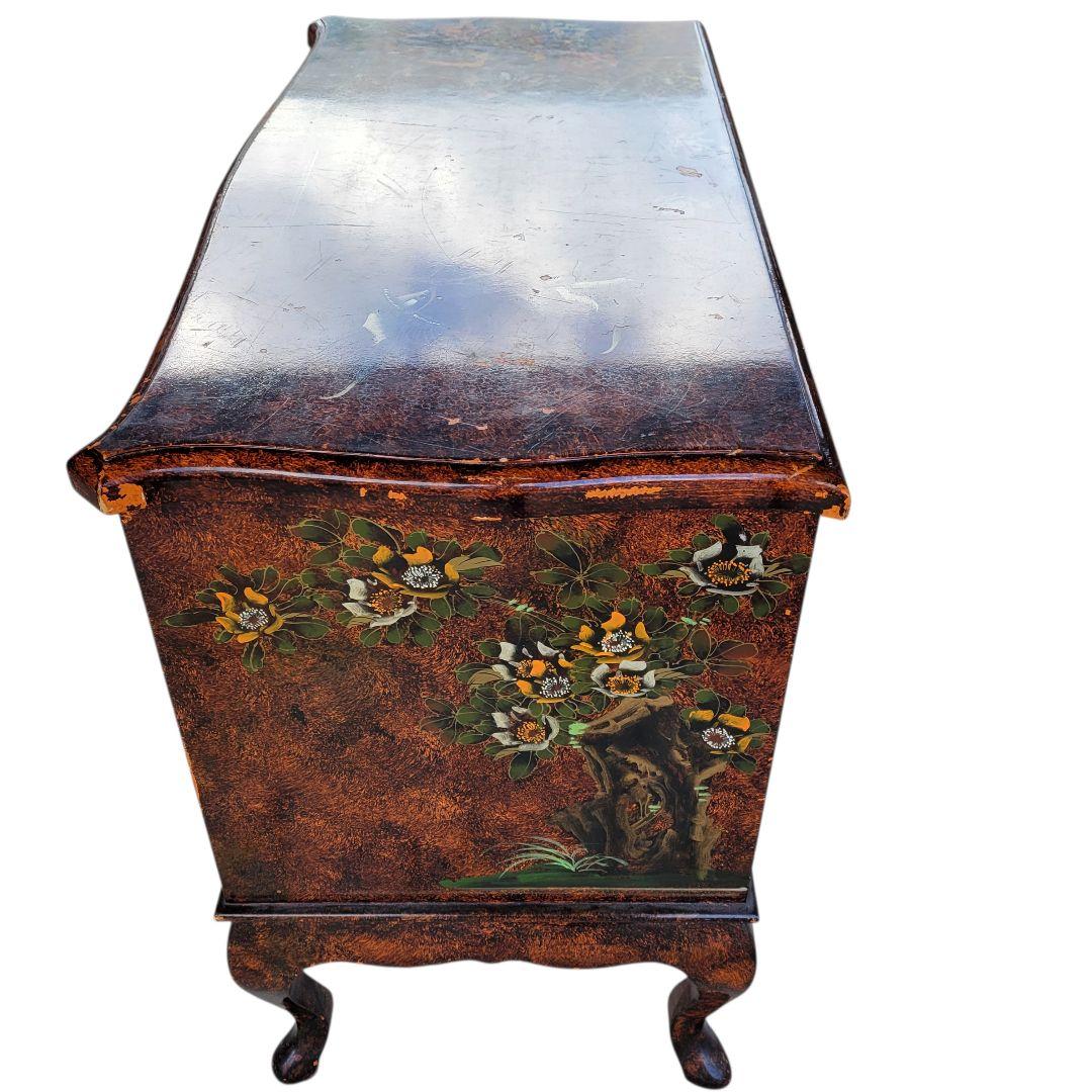 極希少 中国家具 猫脚 チェスト 棚 キャビネット 花柄 燕 アンティーク