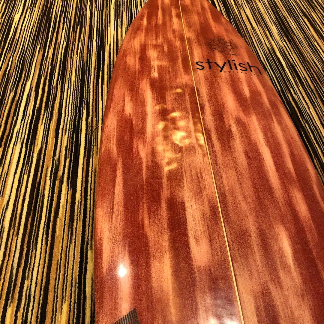 STYLISHサーフボード中古(着払い購入者様負担)クアッドフィン付、5プラグ