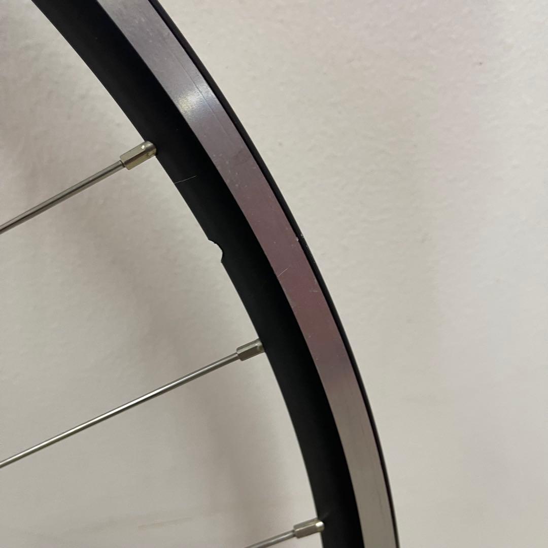 グランコンペ廃盤カラーハブ　手組みピストホイール(後輪) 片側ネジ山不良700C