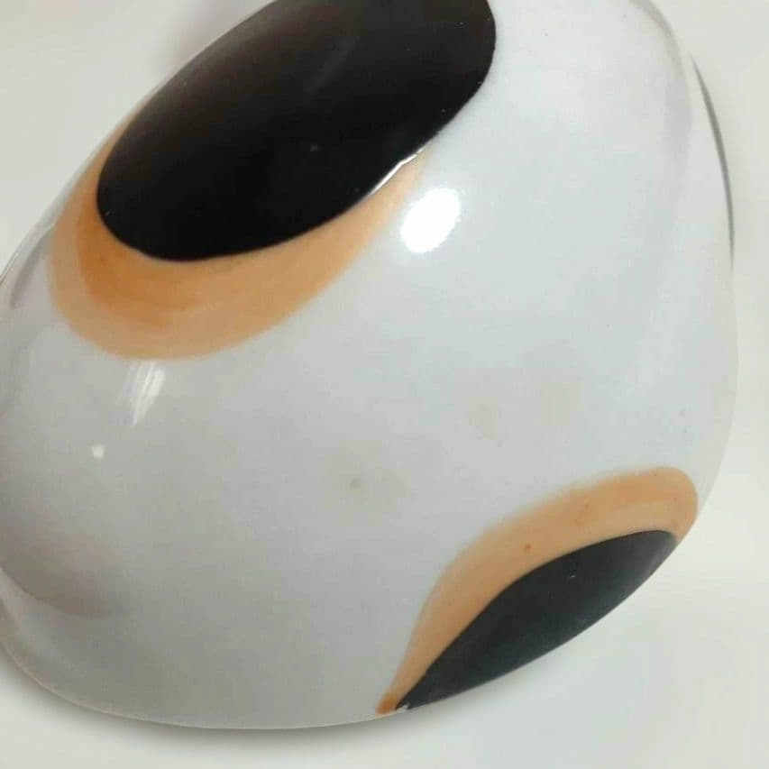 128 3点セット 未使用保管品 瀬戸焼 赤絵眠猫 陶器製 猫の置物 昭和 希少