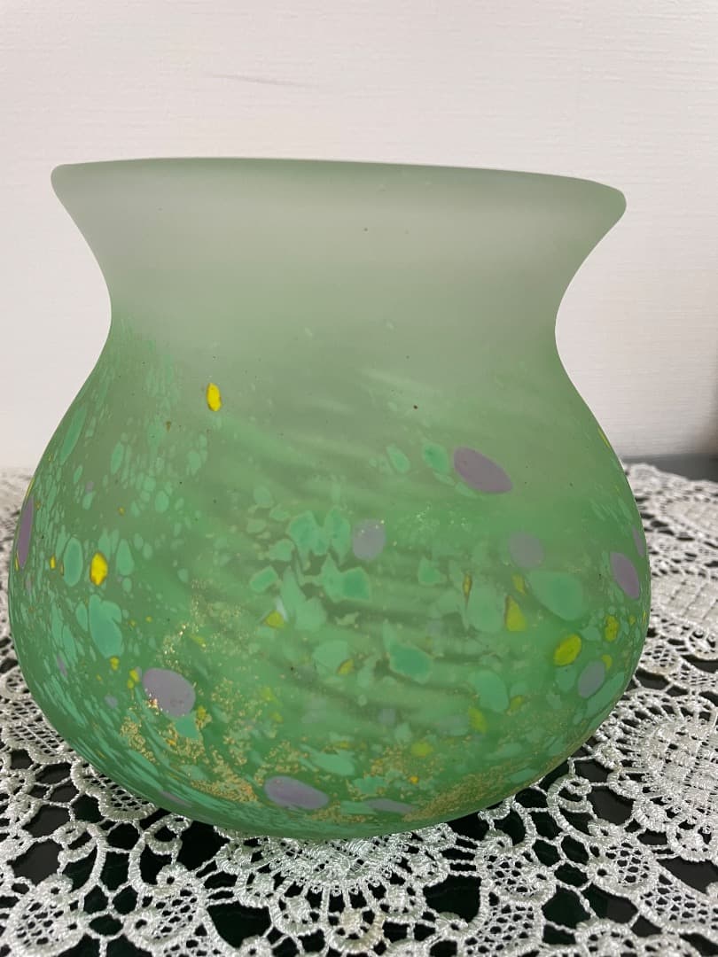 文化勲章受賞作家　藤田喬平作　手吹「三彩」 共箱入