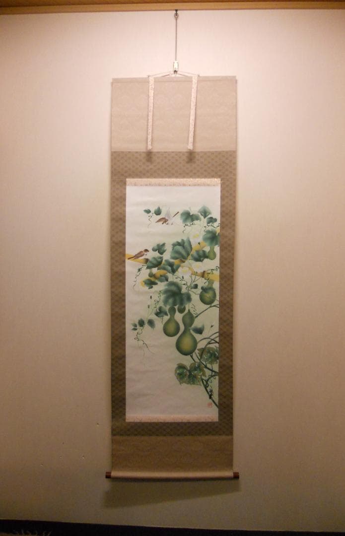 掛け軸 竹堂 作 開運『 六瓢 』 絹本 希少 軸装 茶道具 掛軸 新品 未使用