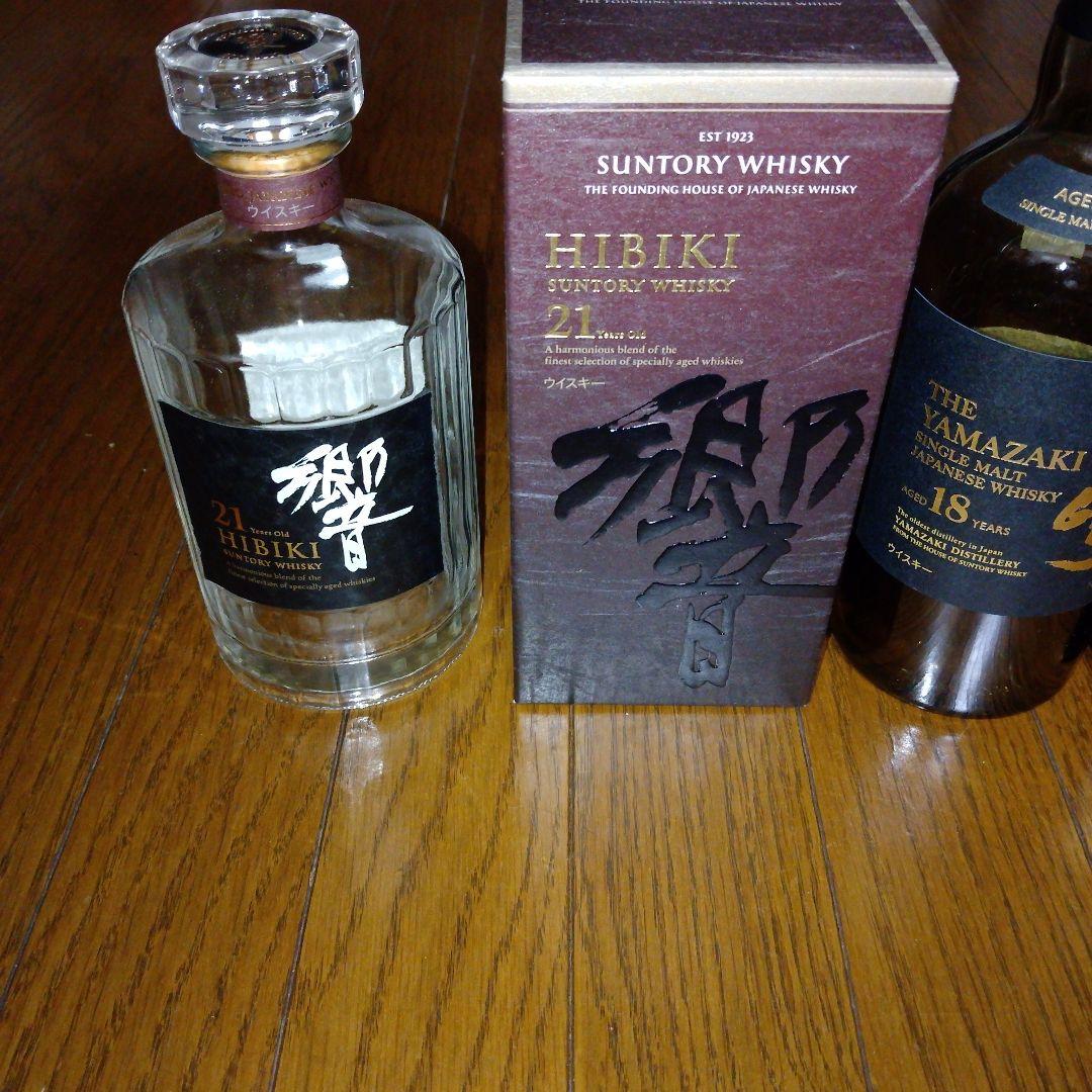 響21年　山崎18年　空瓶/空箱セット