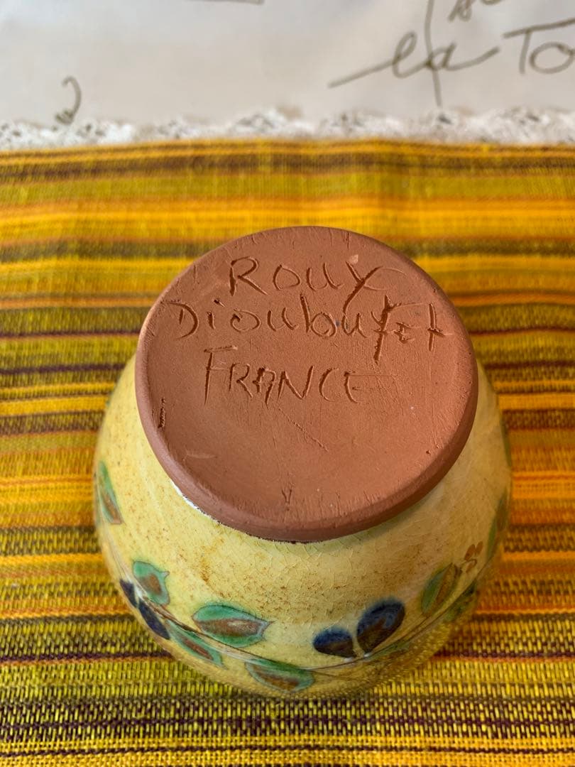 フランス製　プロバンスのビンテージの女性作家の素敵なオリーブ柄の小鉢2個セット！