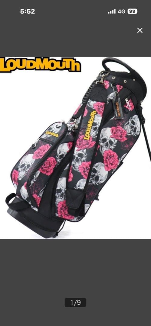 LOUDMOUTH スカルとバラのキャディバッグ