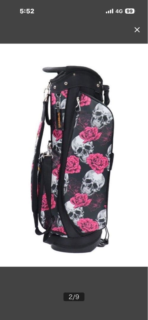 LOUDMOUTH スカルとバラのキャディバッグ