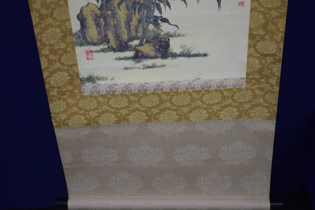 複製/熊代熊斐/松鶴図/工芸/布袋屋掛軸HH-485