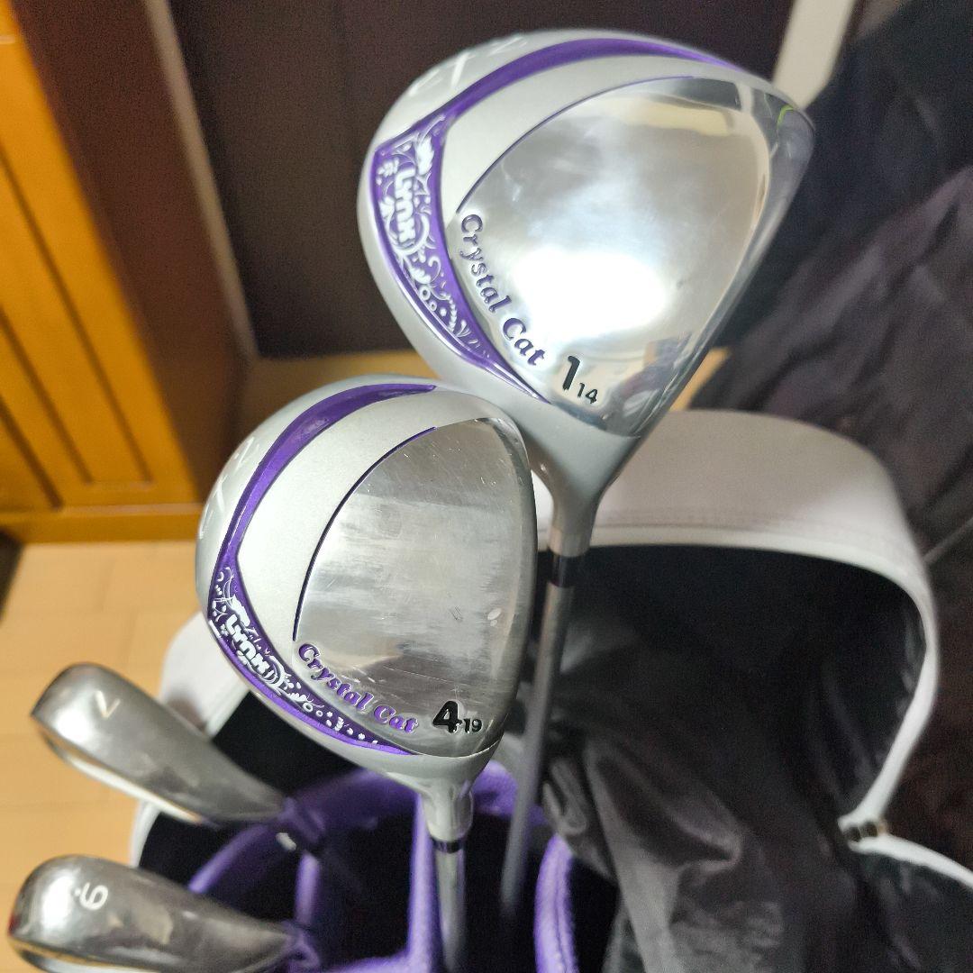 リンクス クリスタルキャット レディース ゴルフ6本セット キャリーバッグ付