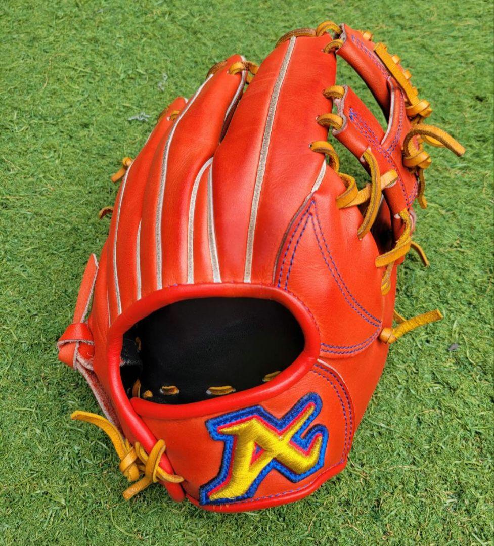 ATOMS アトムズ 硬式 グローブ 内野手用　レッドオレンジ