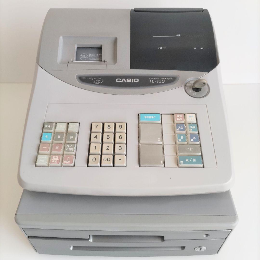 CASIO レジスター TE-100 2段式ドロワー 感熱紙ロール付属
