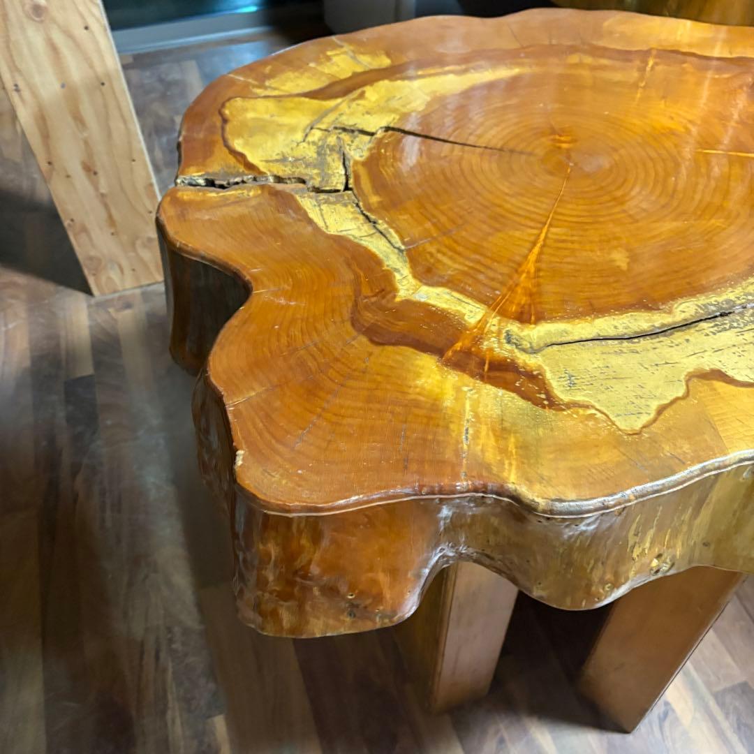 ③送料設置込み　丸太　切り株　ダイニングテーブル　　おそらく欅