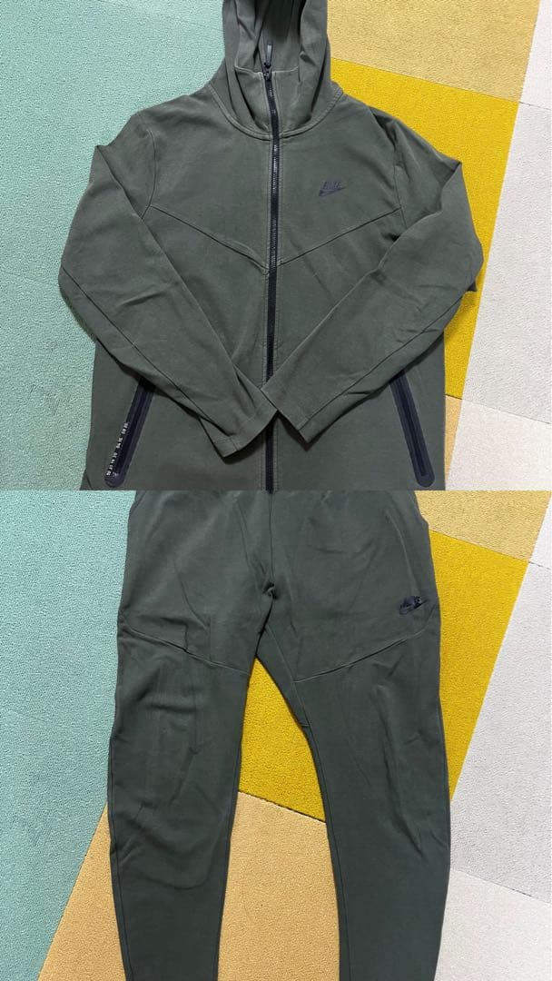 ナイキ NIKE テックパック フルジップパーカー セットアップ深緑XL