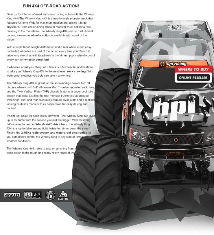 HPI ウイリーキング Wheely King 新品　モンスタートラック