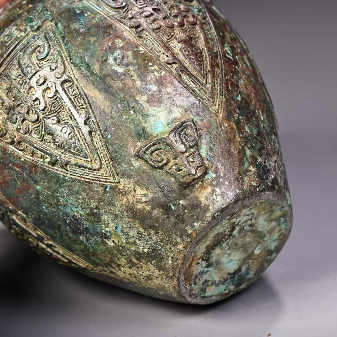 中国古美術 旧藏 明風 青銅器 圓罐 時代物 骨董 置物 收藏 茶道具 古銅器