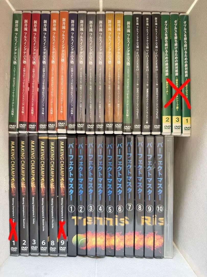 新井流、ゲイブハラミロなど　テニス技術上達DVD31本まとめ売り　新品も含む