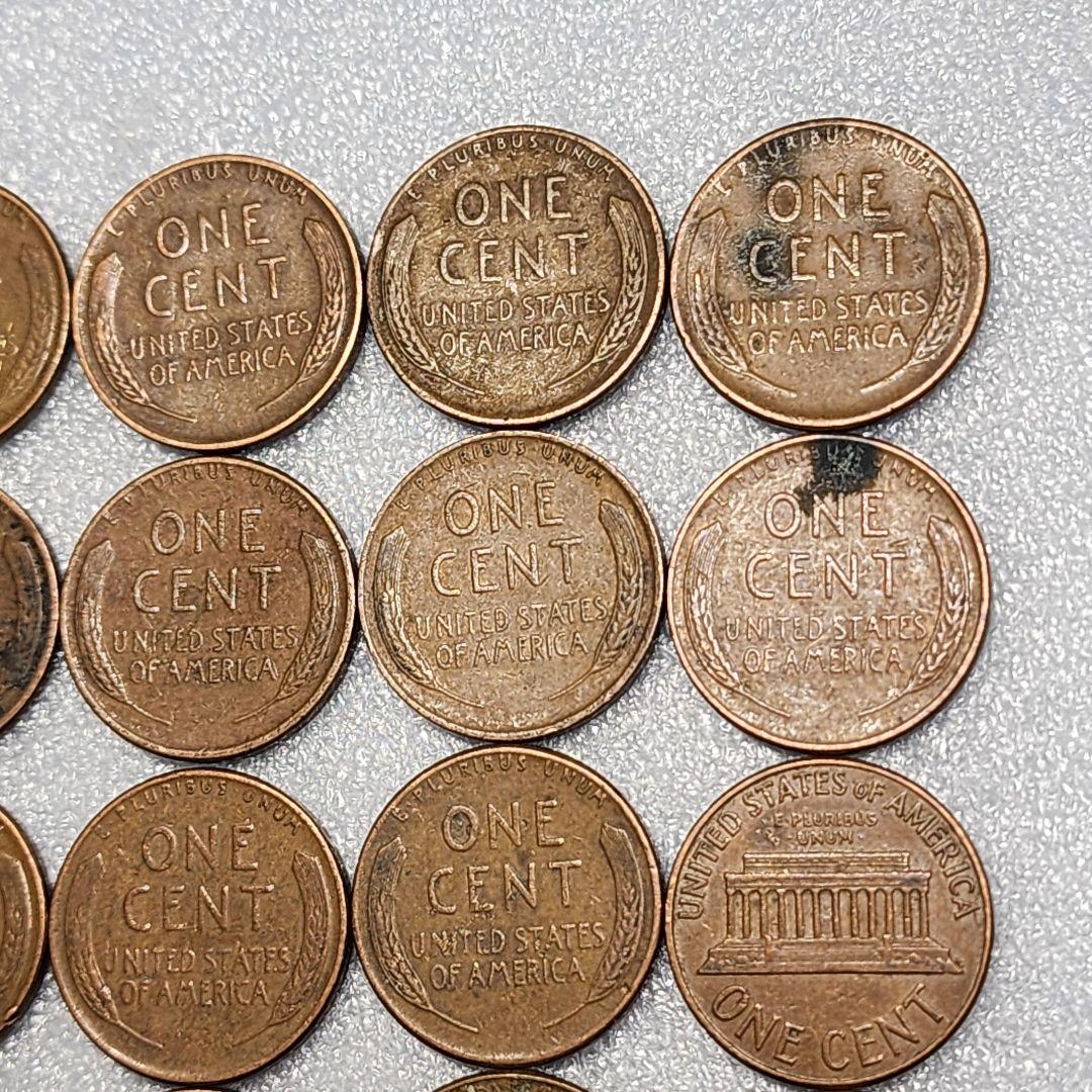 6019. 期間限定 1950年代 アメリカ リンカーン 1セント硬貨 20枚組