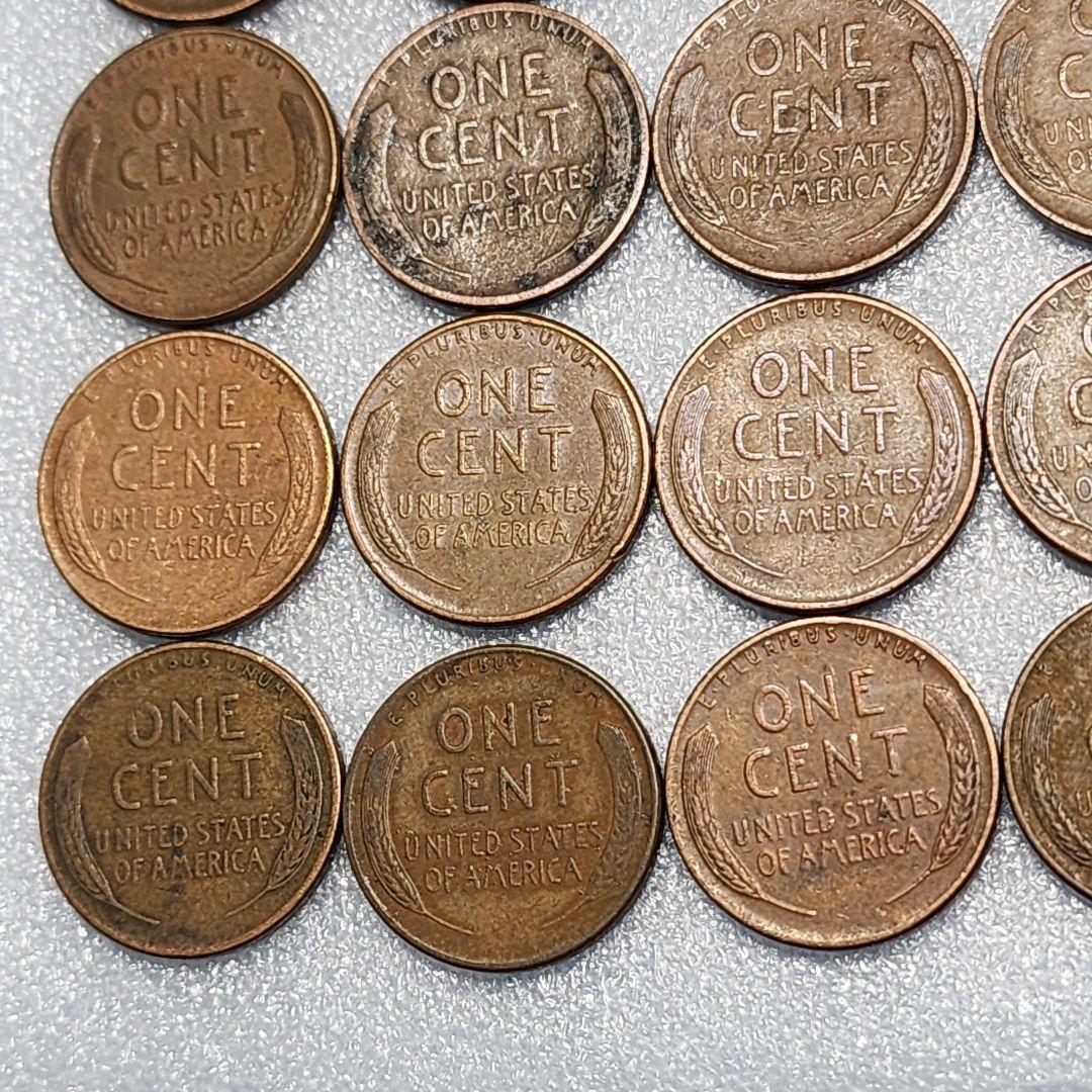 6019. 期間限定 1950年代 アメリカ リンカーン 1セント硬貨 20枚組