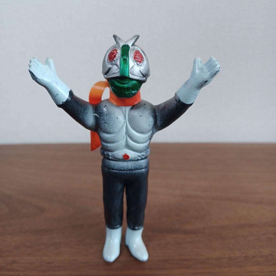 当時物バンダイ「バンザイ仮面ライダー」希少ミニソフビフィギュア2体セット