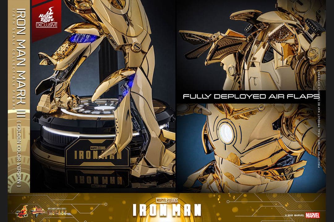 アイアンマン 1/6スケールフィギュア　アイアンマン・マーク3（ゴールドカラー）