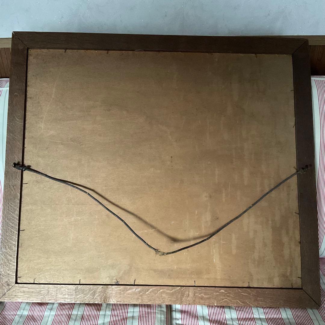 刺繍 フランス アンティーク サンプラー フレーム 1915年 額装 傷みあり