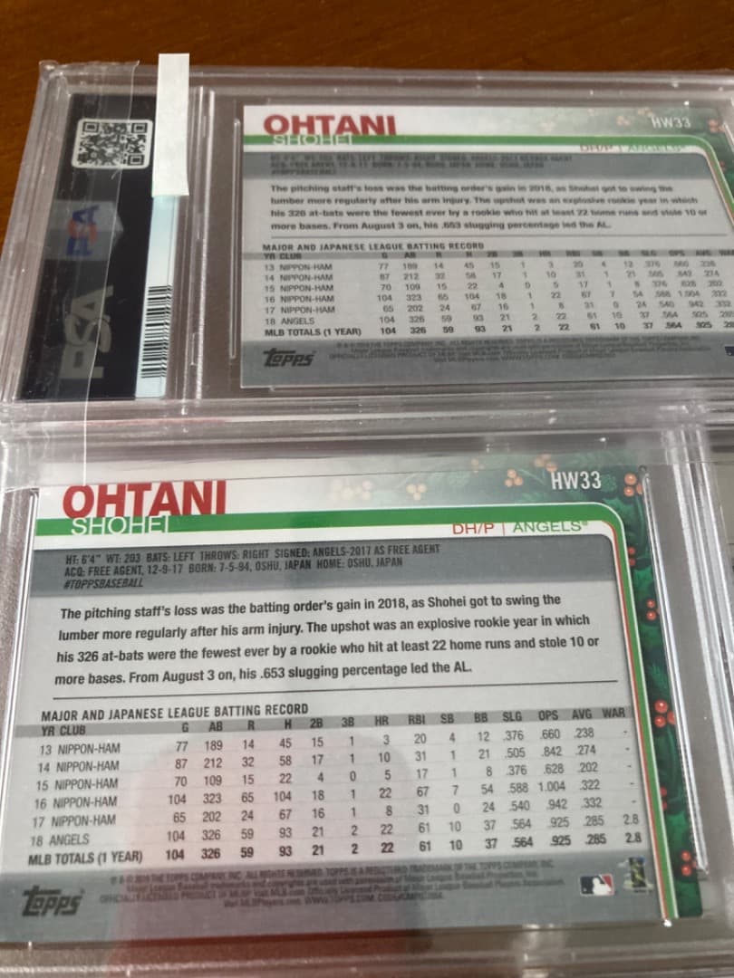 大谷翔平　シングルカード鑑定済3枚セット