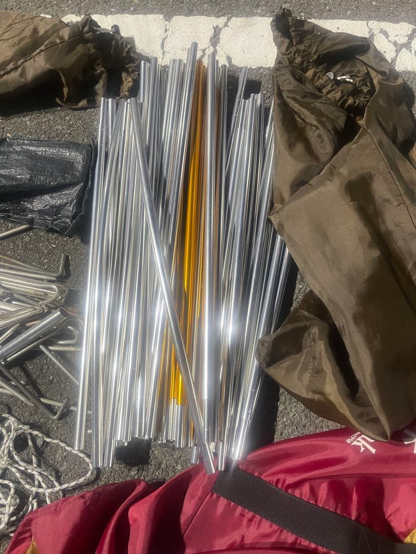  peak キャンプテント 赤/黄