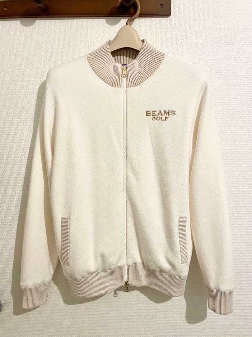BEAMS GOLF 防風ニット ジャケット L アイボリー