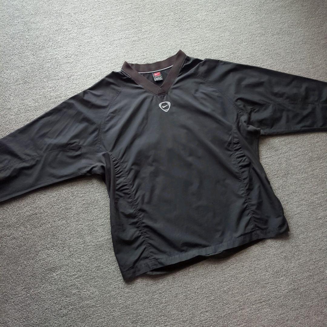 激レア 00s NIKE TEAM Vネック プルオーバー 黒 XL