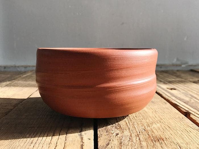 渡辺陶三 無名異焼 朱泥 茶碗 古物 中古 18.04.08-3.