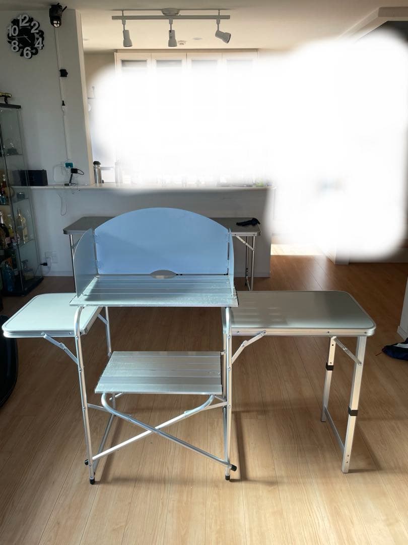 未使用品！　アルミ製折りたたみテーブルチェアセット