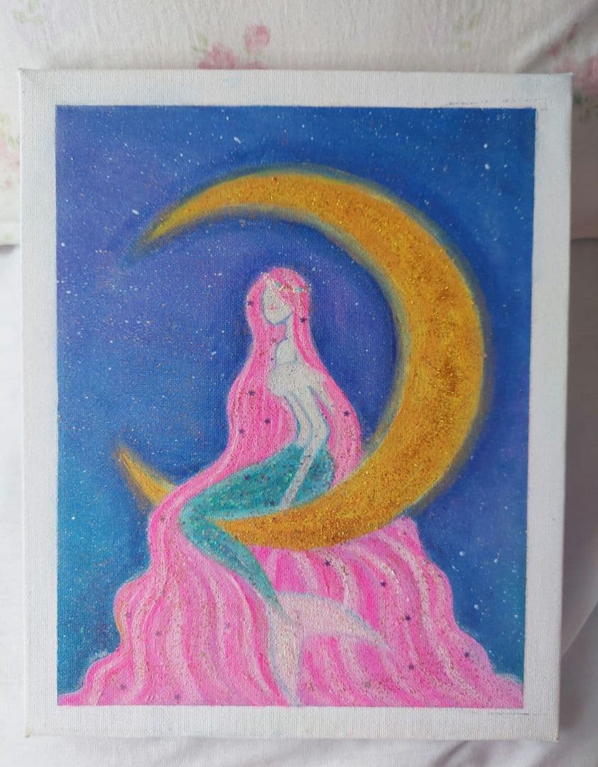 油絵　絵画　原画　再販なし『マーメイド』