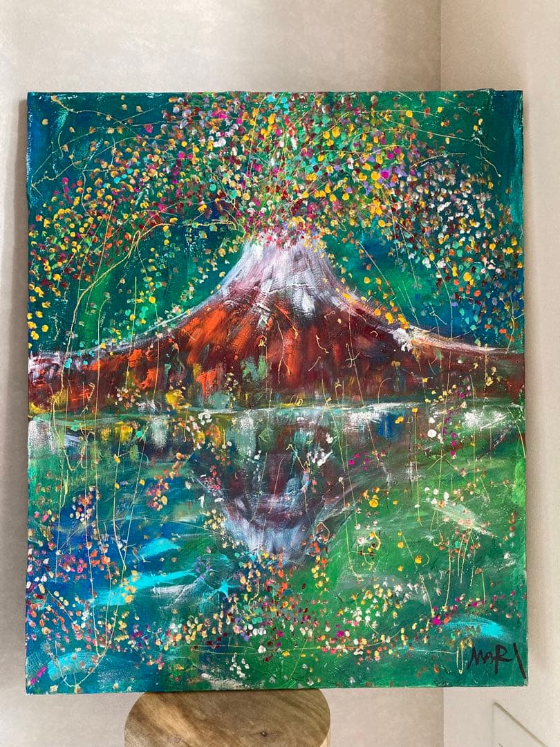 にしまりちゃん(西村麻里さん)★絵画20号★赤富士