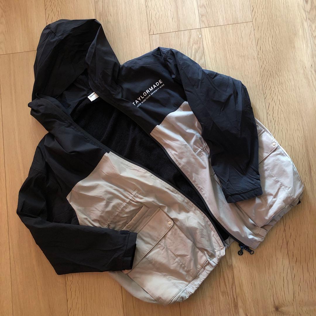 ☪️テーラーメイド☪️フーデッドオクタジャケット⛄️ベージュ×ブラック⛳️✨美品✨