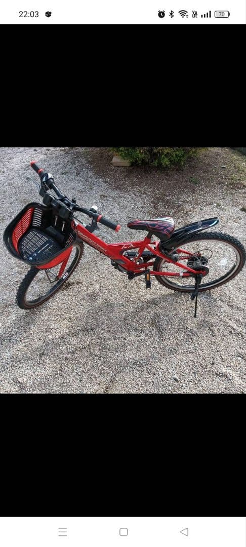 P　ブリヂストン　ジュニアスポーツ赤自転車　22インチ　美品