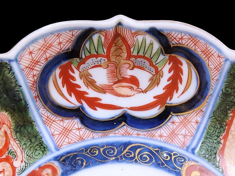 大聖寺伊万里　金襴手　団龍紋に鳳凰の図　膾皿　N514AS-CVq