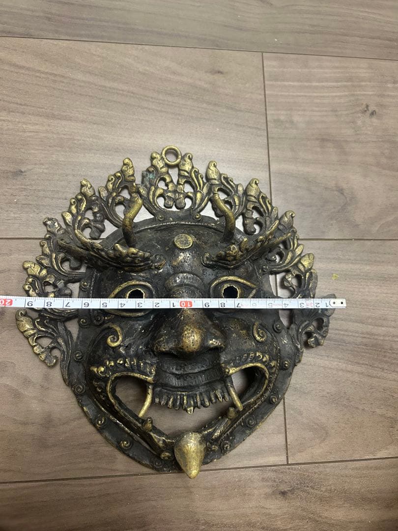 ヤマタカ 壁掛けマスク チベット仏教 古銅製 時代物