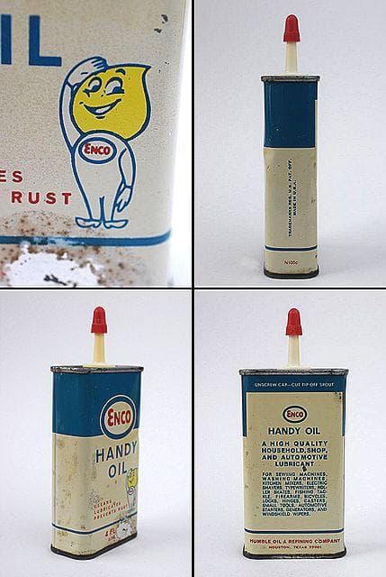 デッド！ 1950’s ENCO エンコ オイルドロップ ビンテージ オイル缶