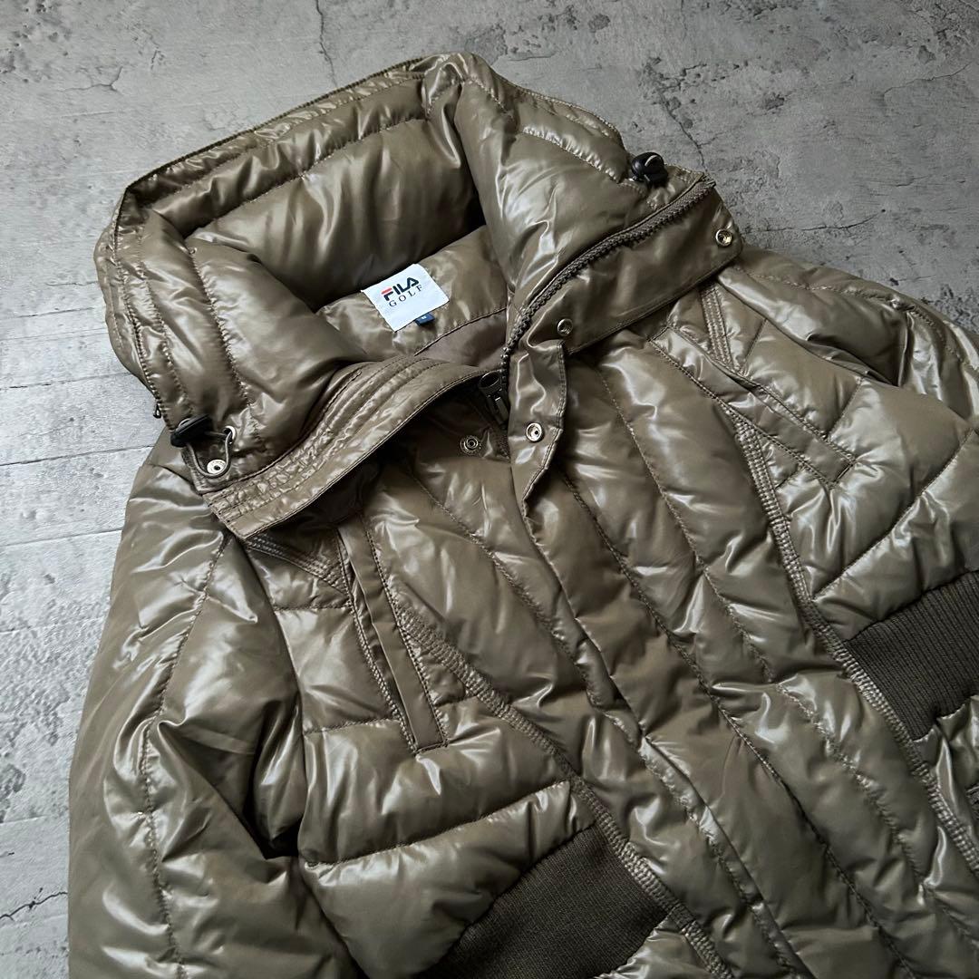 未使用級 FILA GOLF ダウンコート Aライン フード スタンドカラー