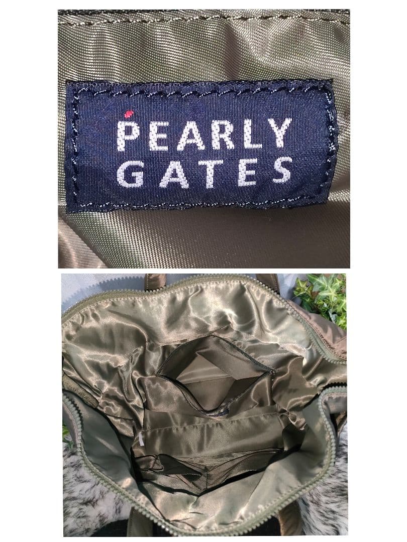 希少完売品 パーリーゲイツ ゴルフロッカーバッグ 総柄 ワッペン カーキ