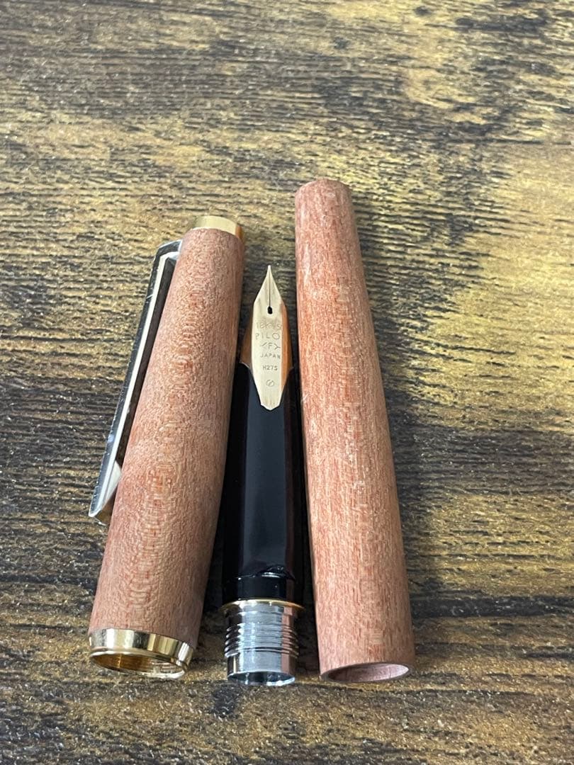 1975年製　初代カスタム　高級天然　イタヤカエデ 大型18金　万年筆　細字