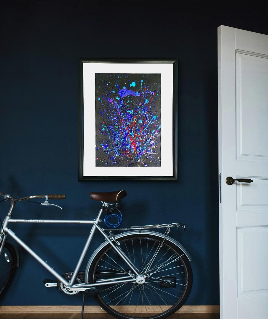 美しき破裂 / 抽象画 53×44㎝ 額縁セット 原画1点のみ モダンアート